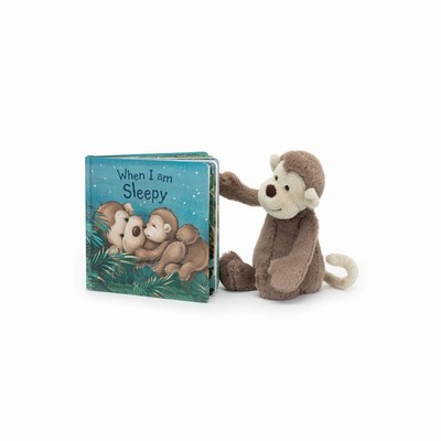 Jellycat When I Am Sleepy and Bashful Monkey Medium New Zealand | BKVDA6852